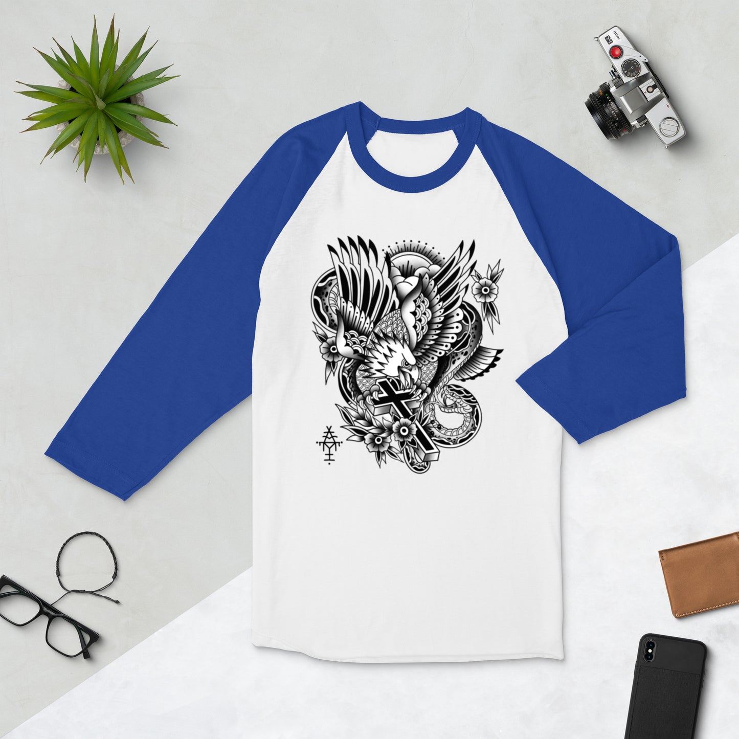 @tattooske 3/4 sleeve raglan shirt